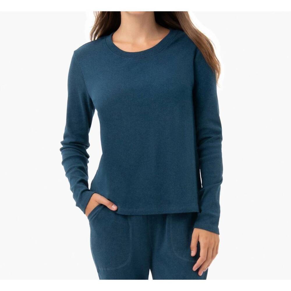 NEW UNDER THE CANOPY organic cotton long sleeve tee in teal